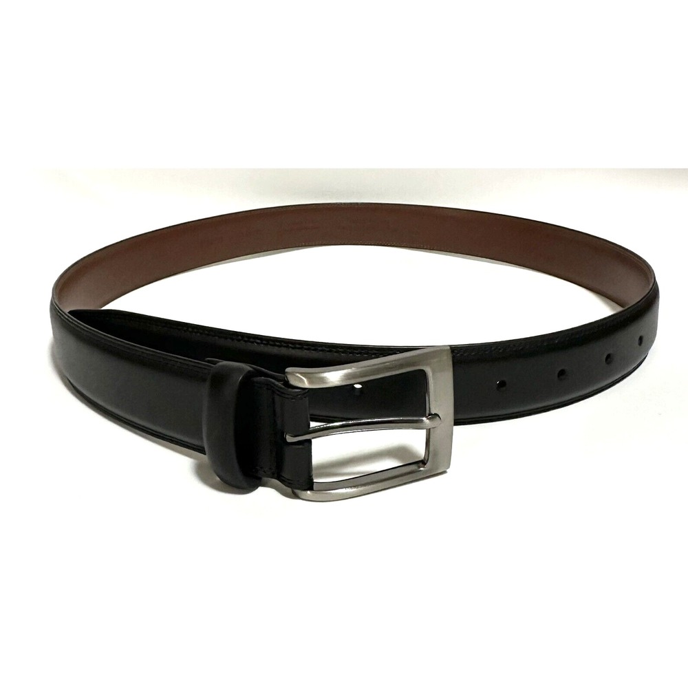 Perry Ellis Belt Men's Size S 30-32 Black Bonded Leather Stitches Edges